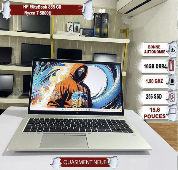 HP EliteBook 855 G8 – AMD Ryzen 7 5800U (Quasi Neuf)