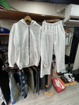 1. Ensemble Hoodie Zippé & Jogging "Pearl Grey"