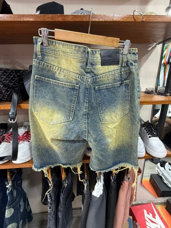 Short Denim Jaune "Heavy Distressed"