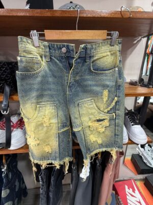 Short Denim Jaune "Heavy Distressed"