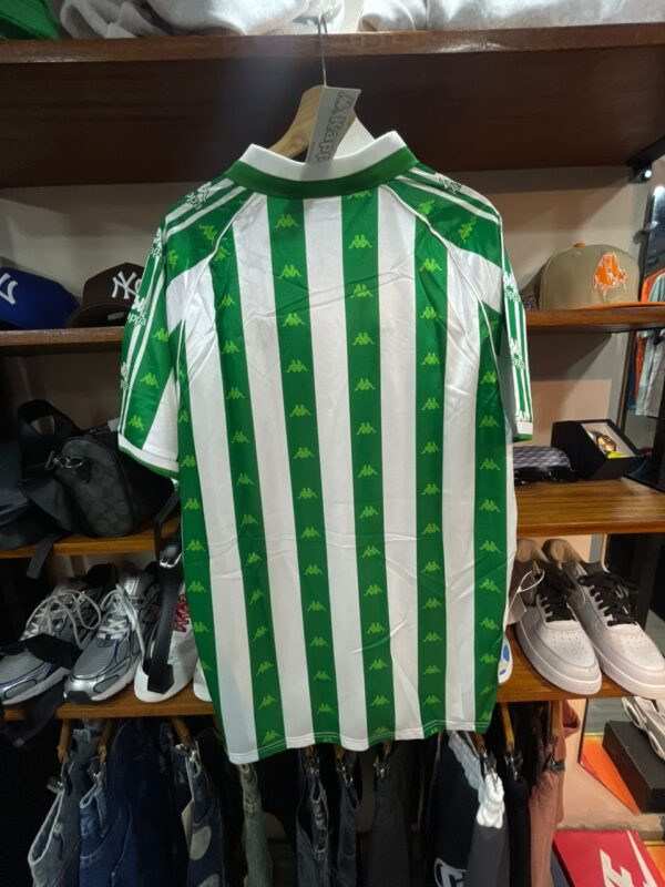 Maillot Rétro Real Betis Balompié - Édition Vintage Kappa (Rayures Vertes et Blanches)