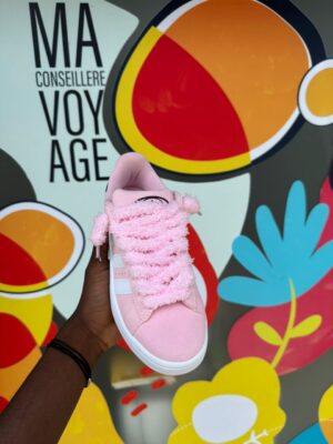 adidas Campus 00s – Pink White avec Lacets Moumoute XXL